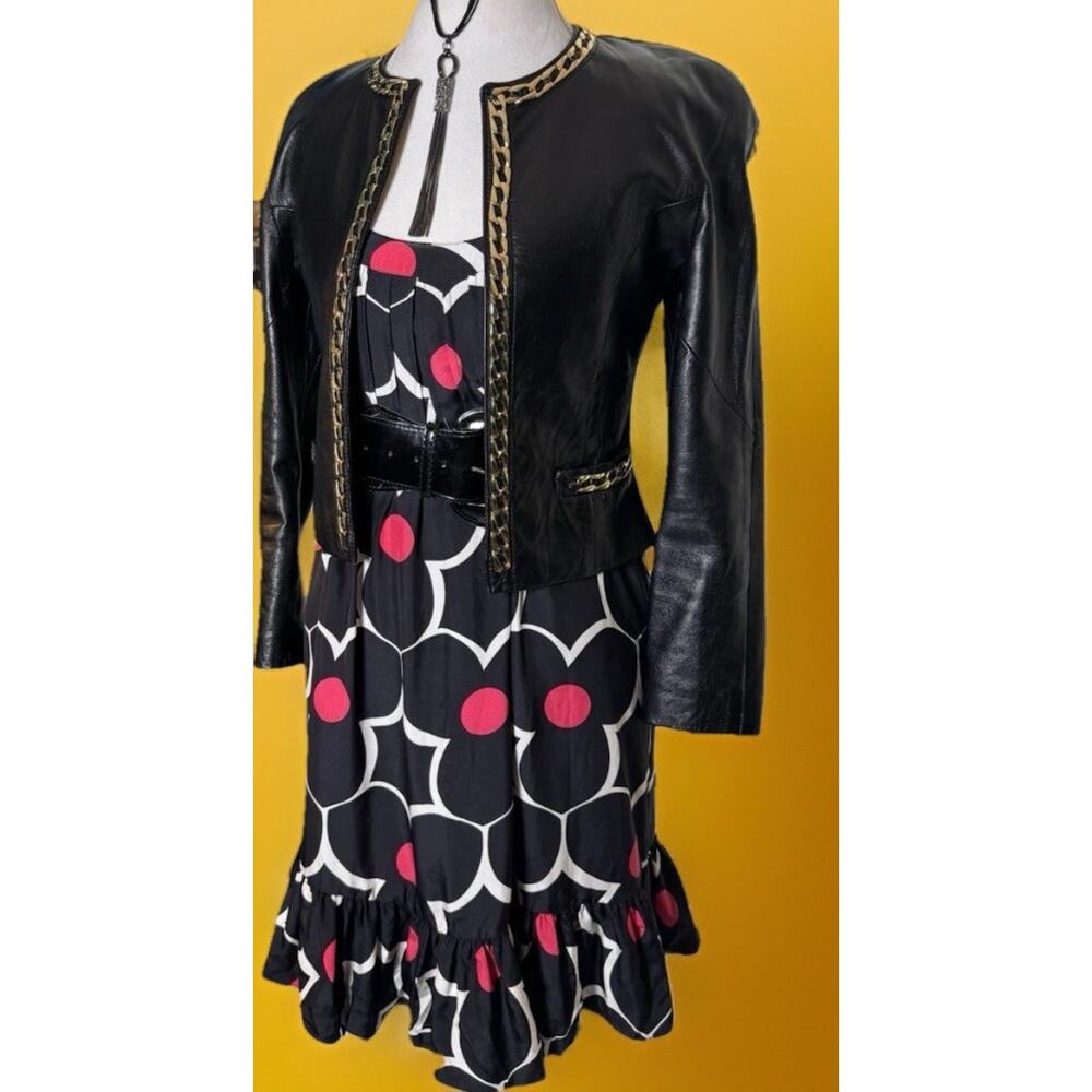 Ruby And Max Silk Dress | Polka Dot | Marc Jacobs Anthro Vibe | Ruffle Mod Swing